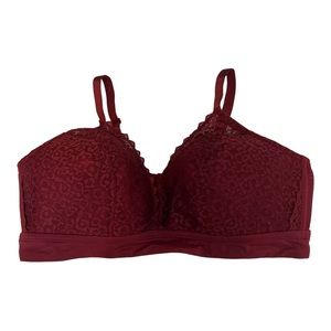 Auden 4X Burgundy Lace Wire Free Bra size 4 X